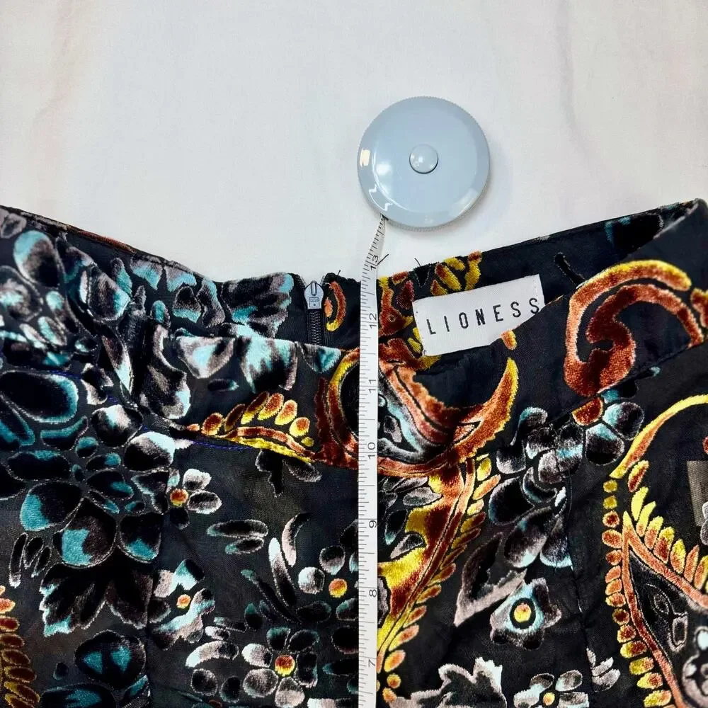 Lioness Velvet Burnout Paisley Wide Leg Pants Women's Small Whimsigoth Festival - Picture 15 of 15